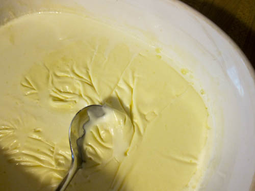 local, organic, pasteurized heavy cream on uncovered baking dish 
