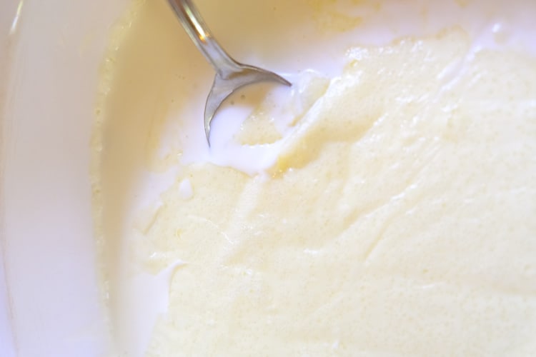 smooth and creamy clotted cream on top of whey