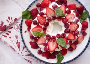 Recipe for Pavlova Fruit Wreath and Eton Mess