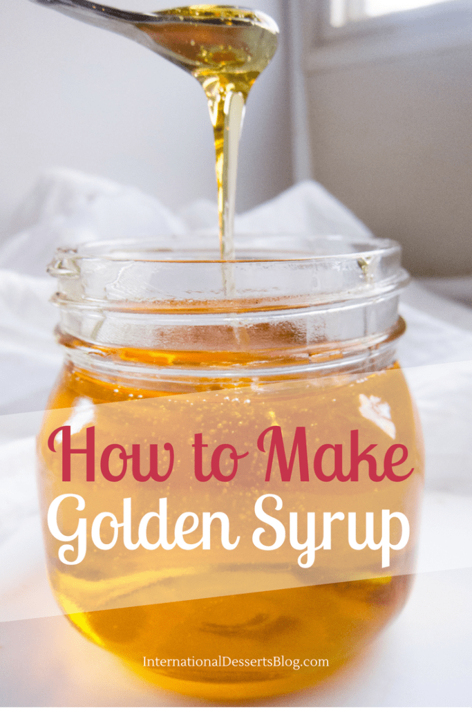 homemade golden syrup in a glass jar