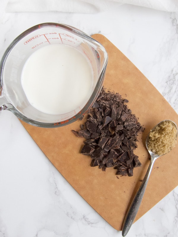 cream, chocolate, brown sugar