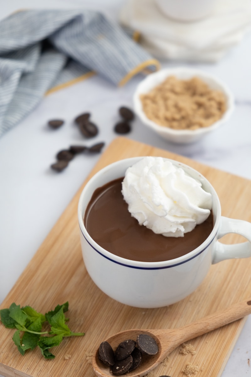 french hot chocolate with whipped cream