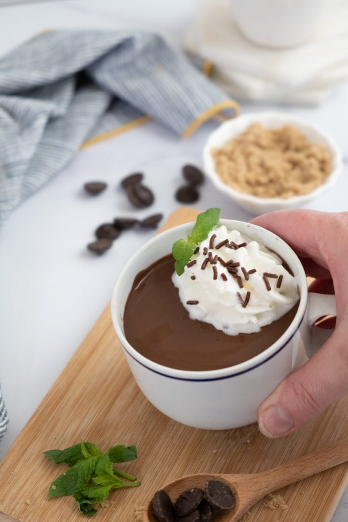 french hot chocolate  with topping