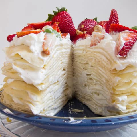 Lemon Strawberry Mille Crepe Cake