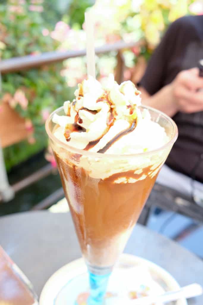 Eiskaffee or German Iced Coffee at an ice cream parlor in Germany
