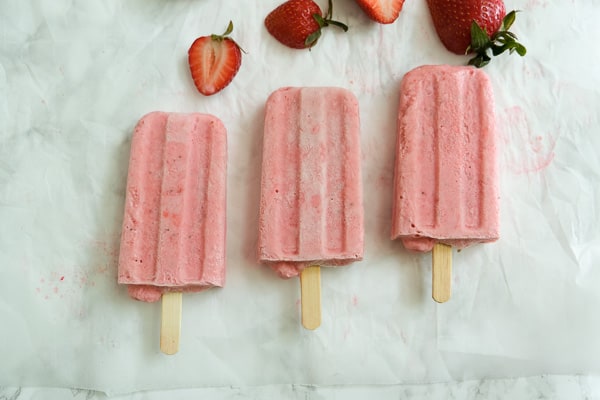 strawberry honey ice pops