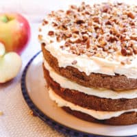 Apple Spice Cake with Brown Butter, Golden Syrup, Mascarpone Swiss Meringue Buttercream