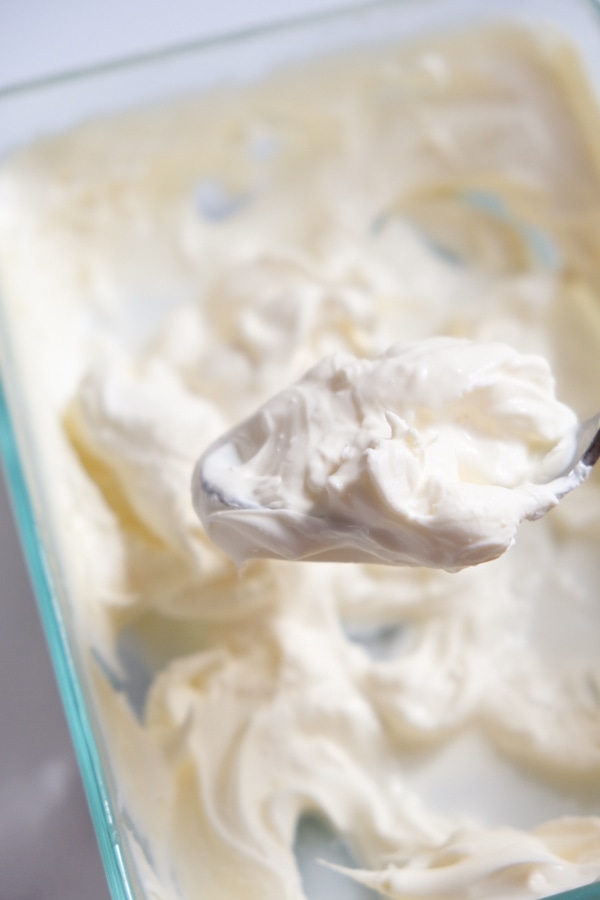 clotted cream on a spoon 