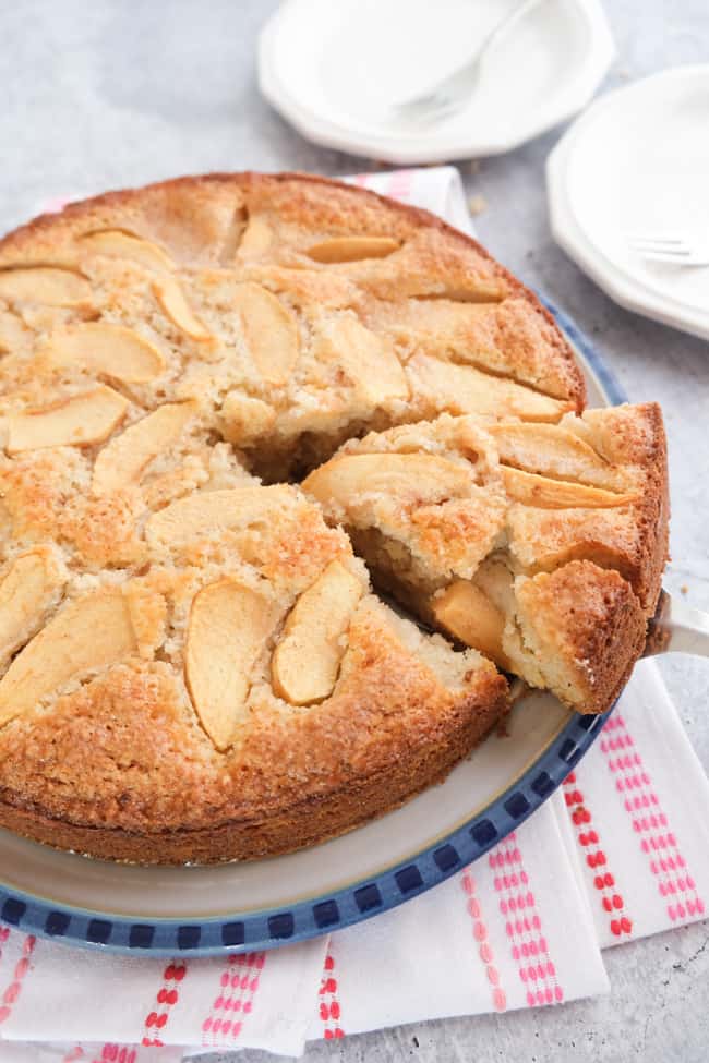 slice of apple custard cake