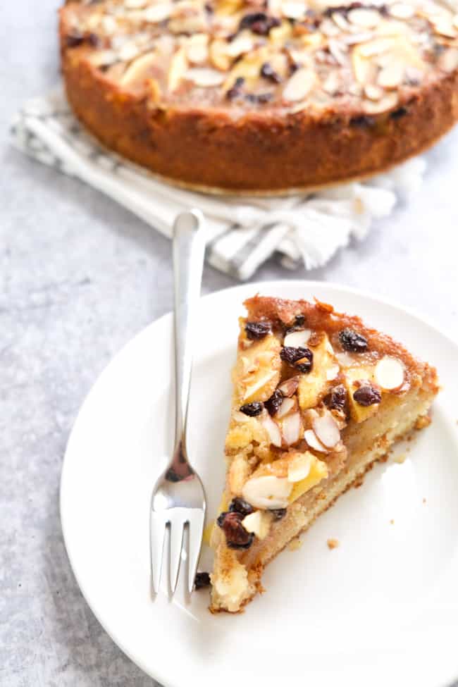 slice of German apple custard cake