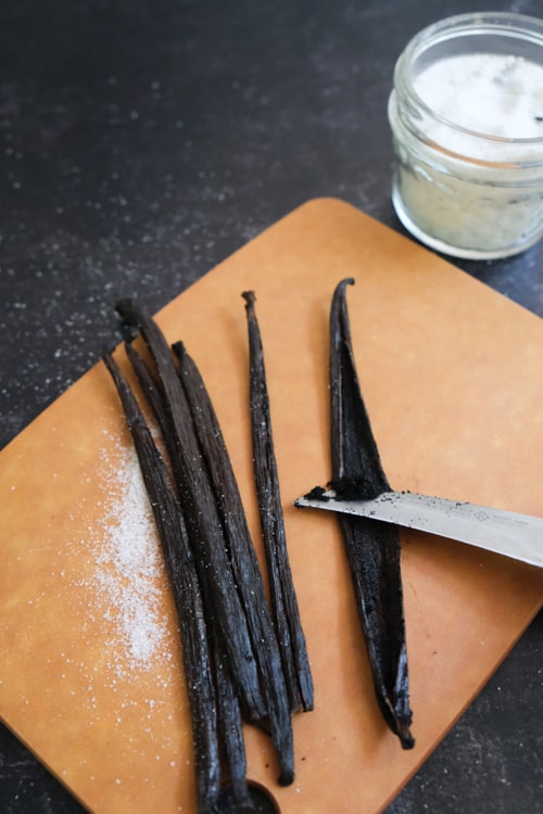 cut vanilla beans