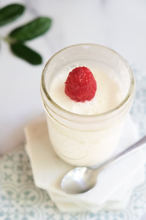 creame fraiche ice cream in jar