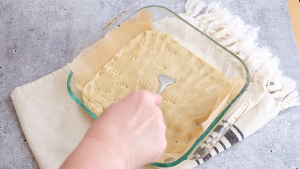 prick dough with fork