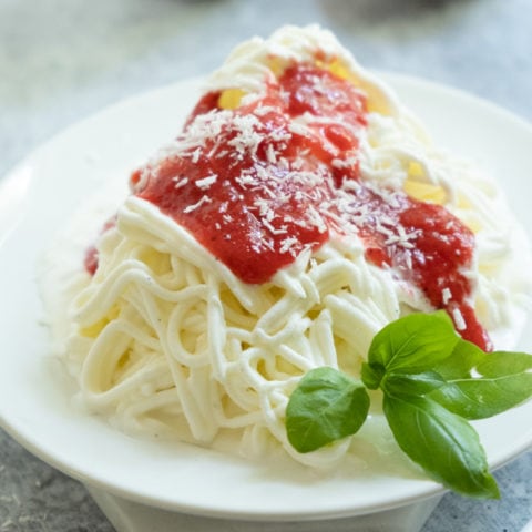 German Spaghetti Ice Cream (Spaghettieis)