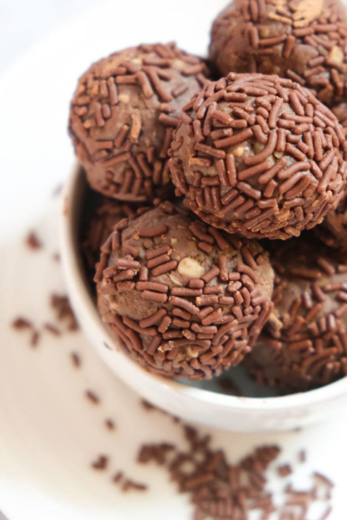 German rum balls in bowl