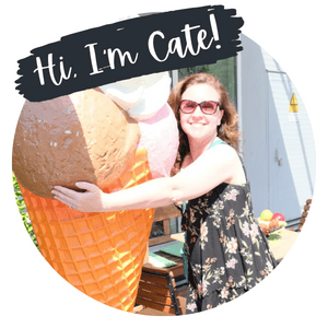 Cate with ice cream cone in Germany