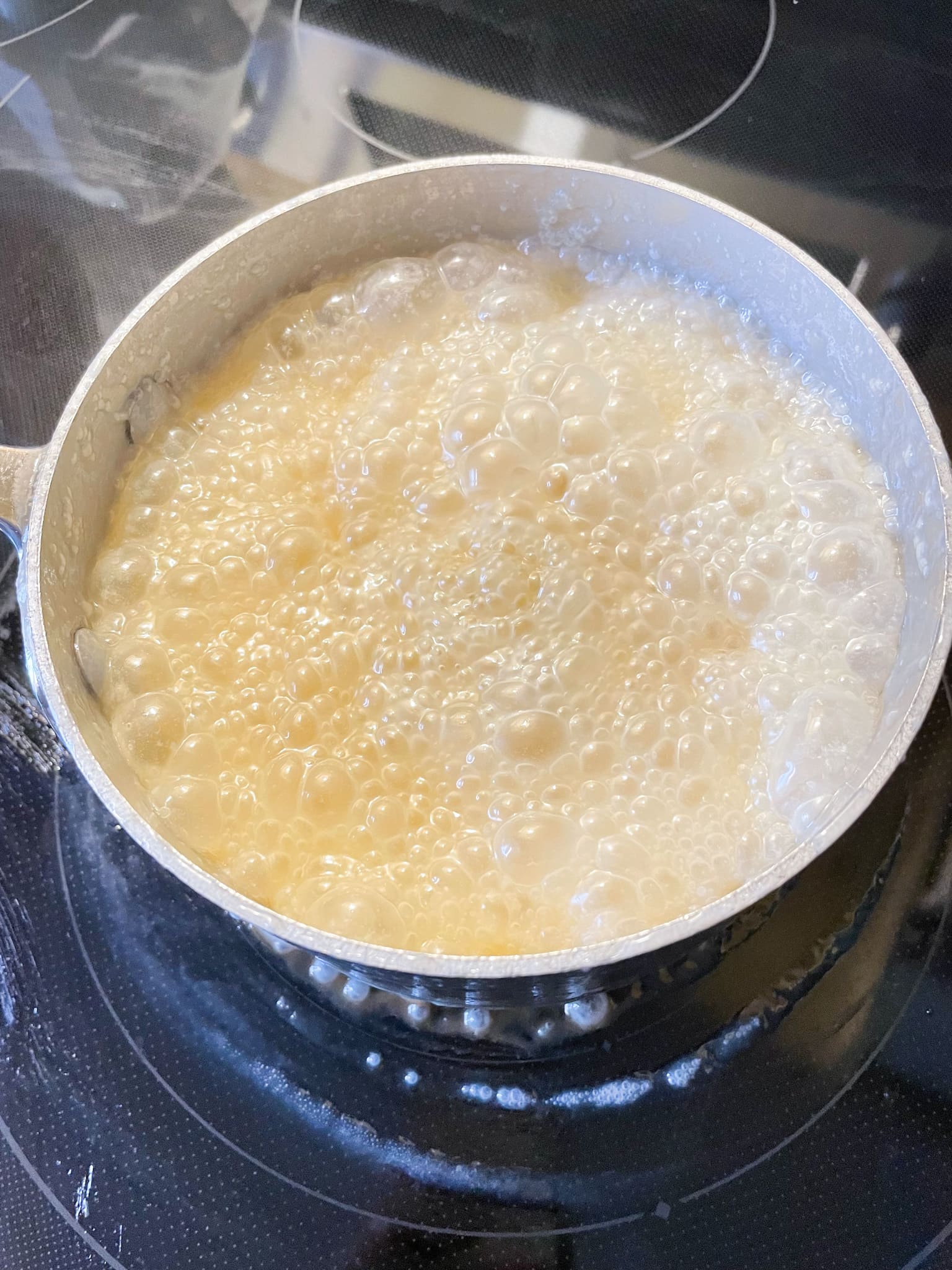 heating ingredients in saucepan