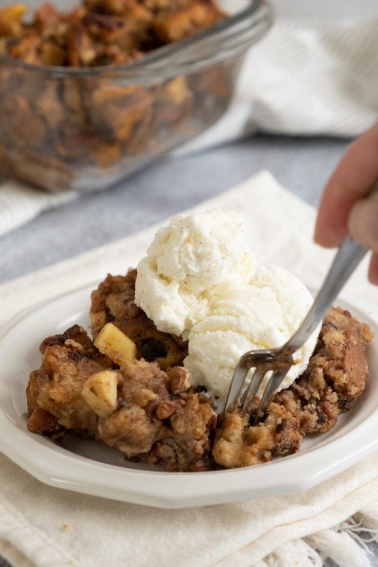 Irish Soda Bread Pudding with Currants, Apples & Pecans