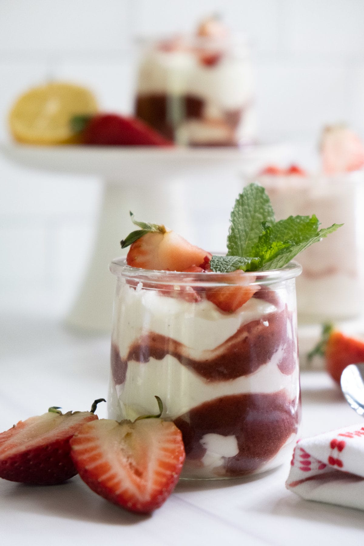 Roasted strawberry fool