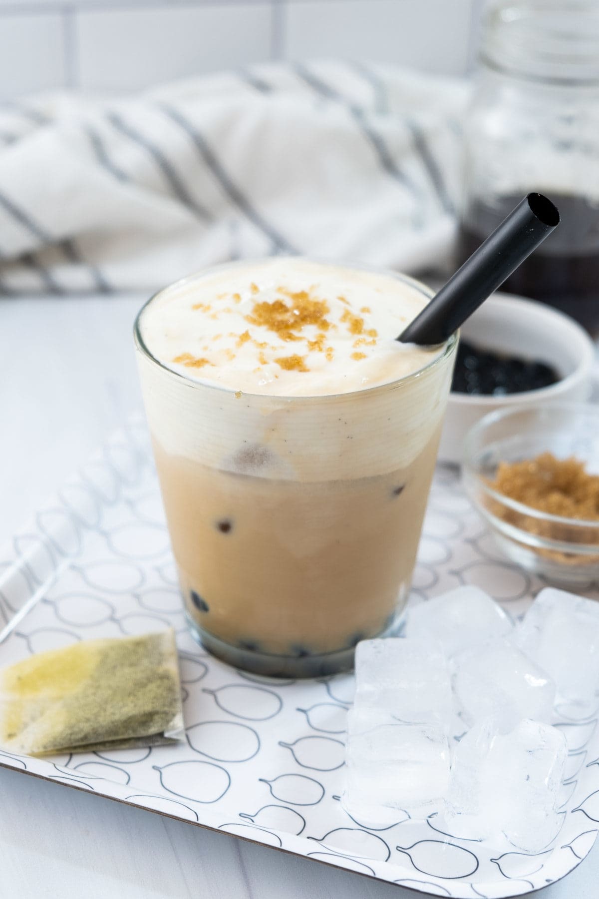 iced milk tea with brown sugar syrup